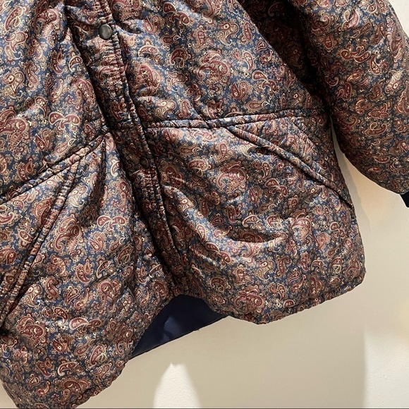 Vintage LAVENIR Full Zip Blue Paisley Puffy Insulated Nylon Jacket - Picture 5 of 8